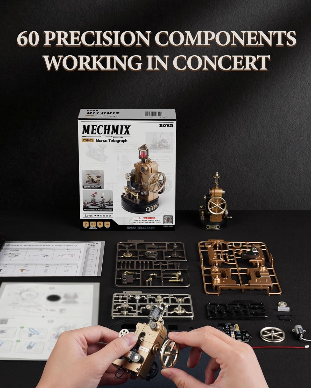 ROKR Morse Telegraph Mechanical 3D Puzzle CGM02