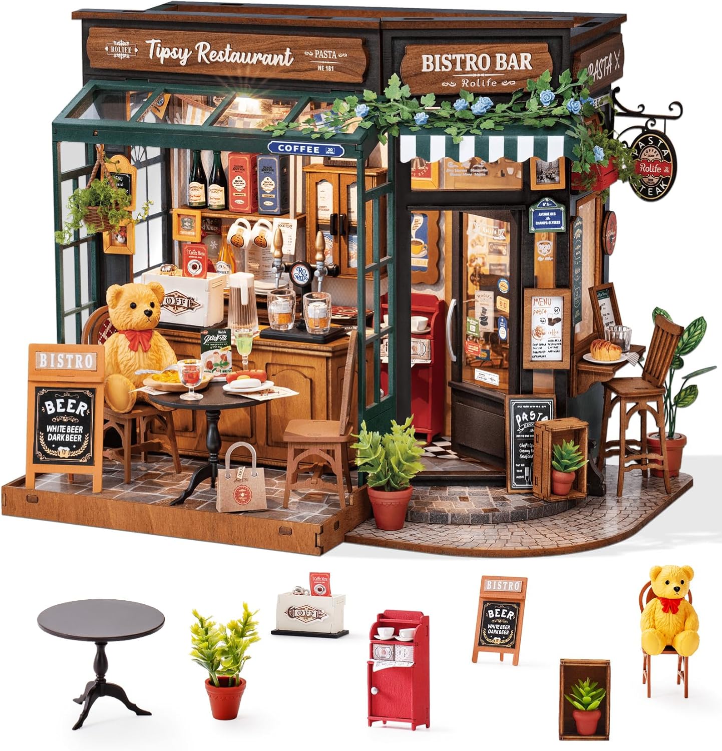 Rolife Tipsy Restaurant DIY Miniature House DG167