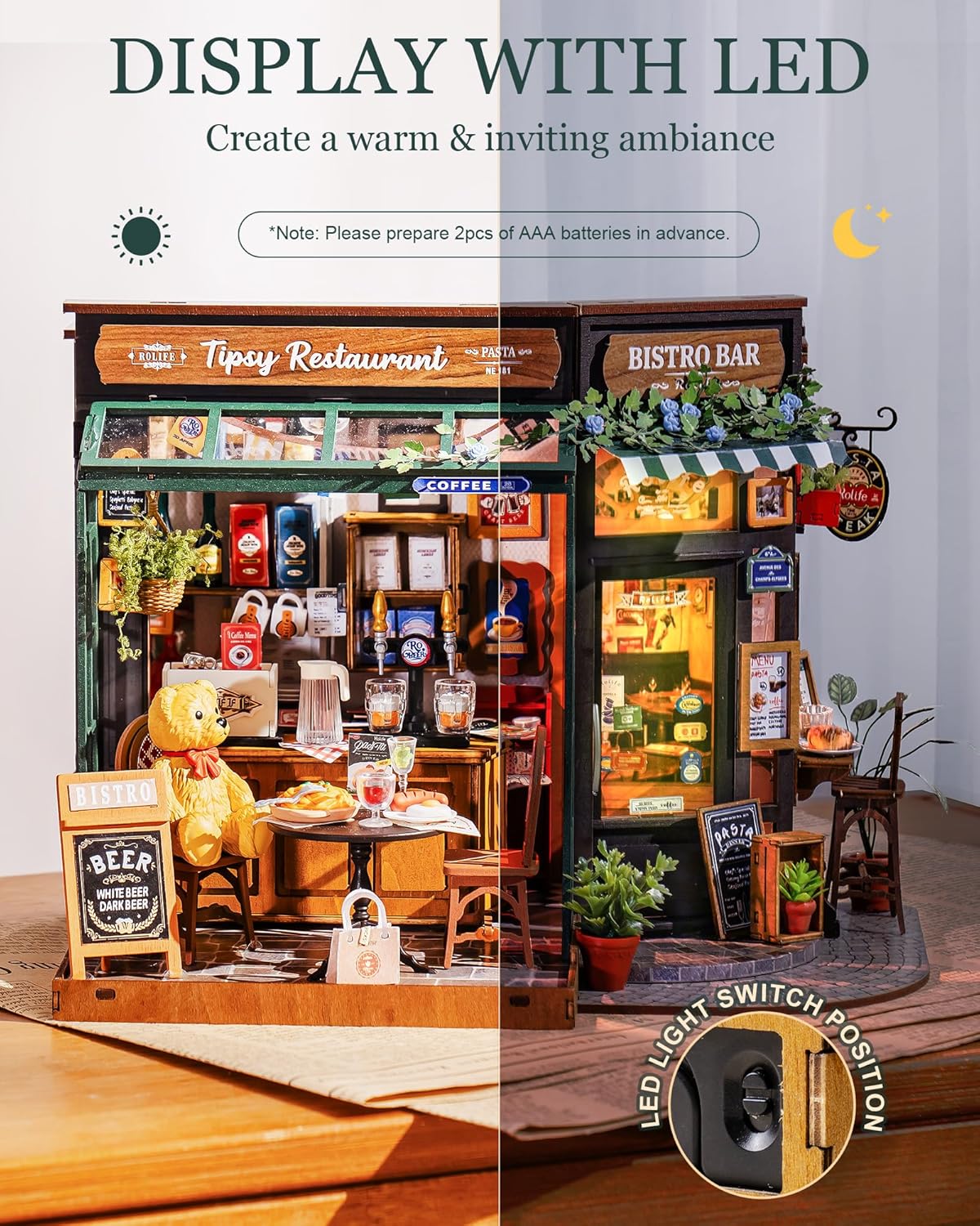 Rolife Tipsy Restaurant DIY Miniature House DG167