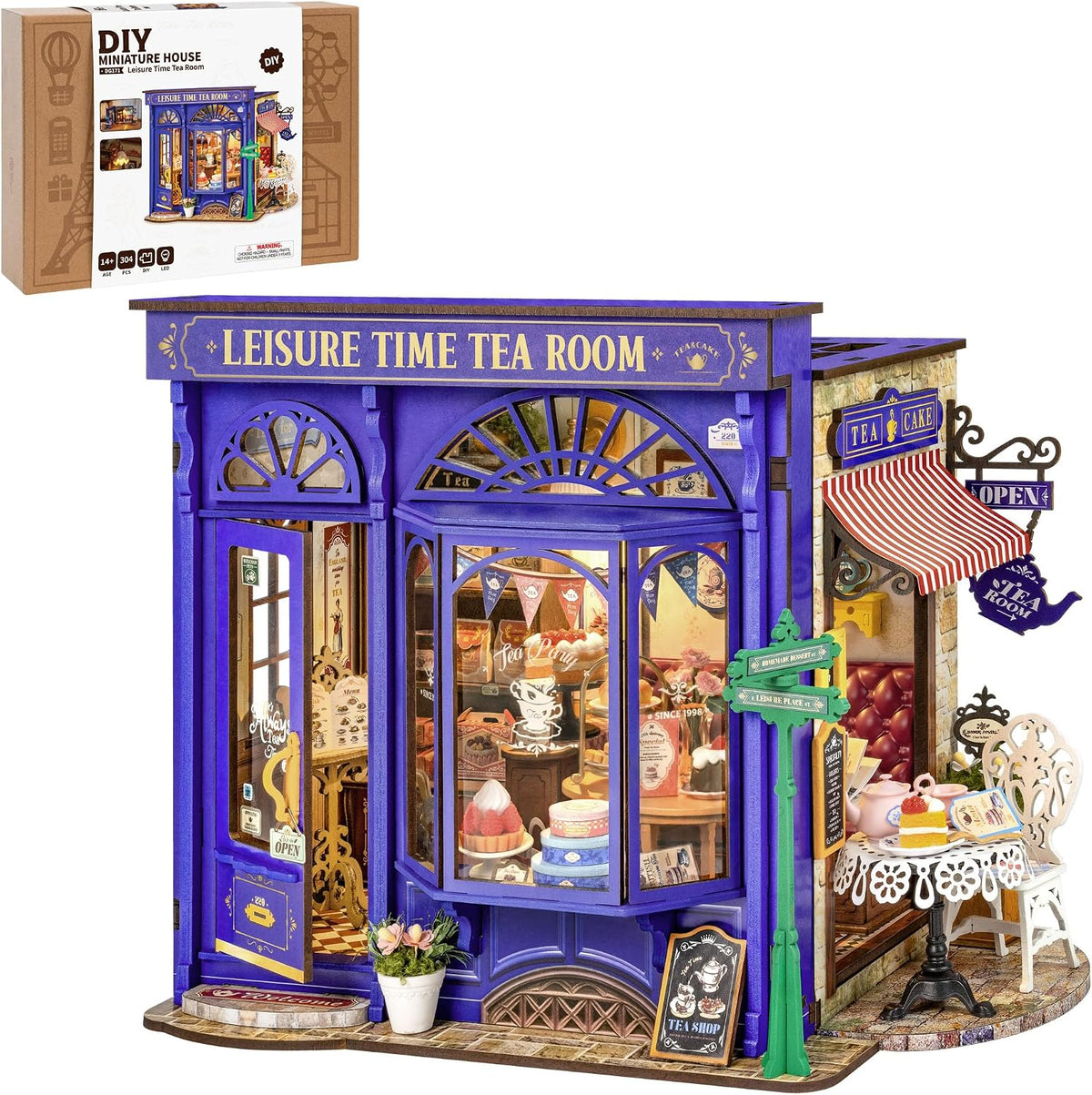 Rolife Leisure Time Tea Room Wooden DIY Miniature House DG171