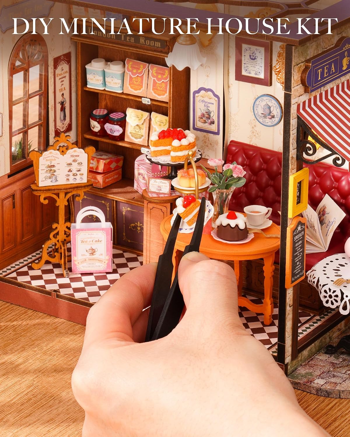 Rolife Leisure Time Tea Room Wooden DIY Miniature House DG171