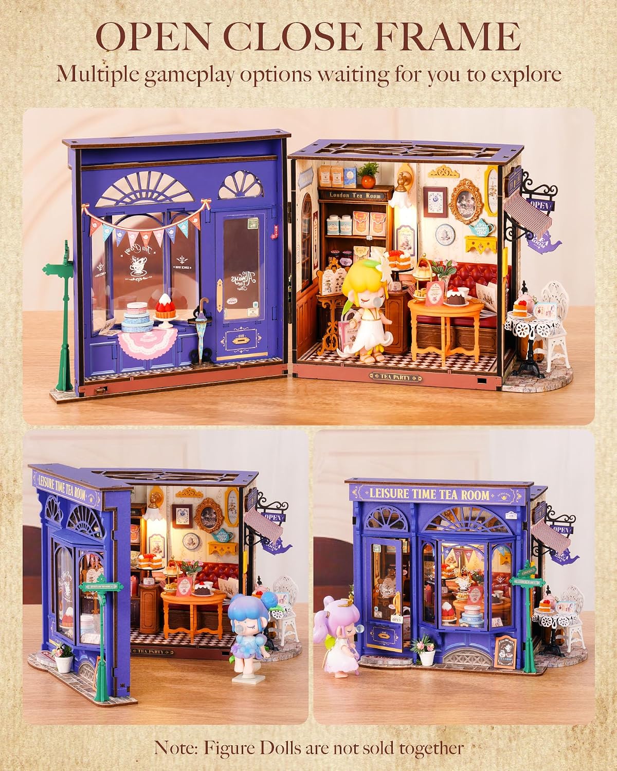 Rolife Leisure Time Tea Room Wooden DIY Miniature House DG171