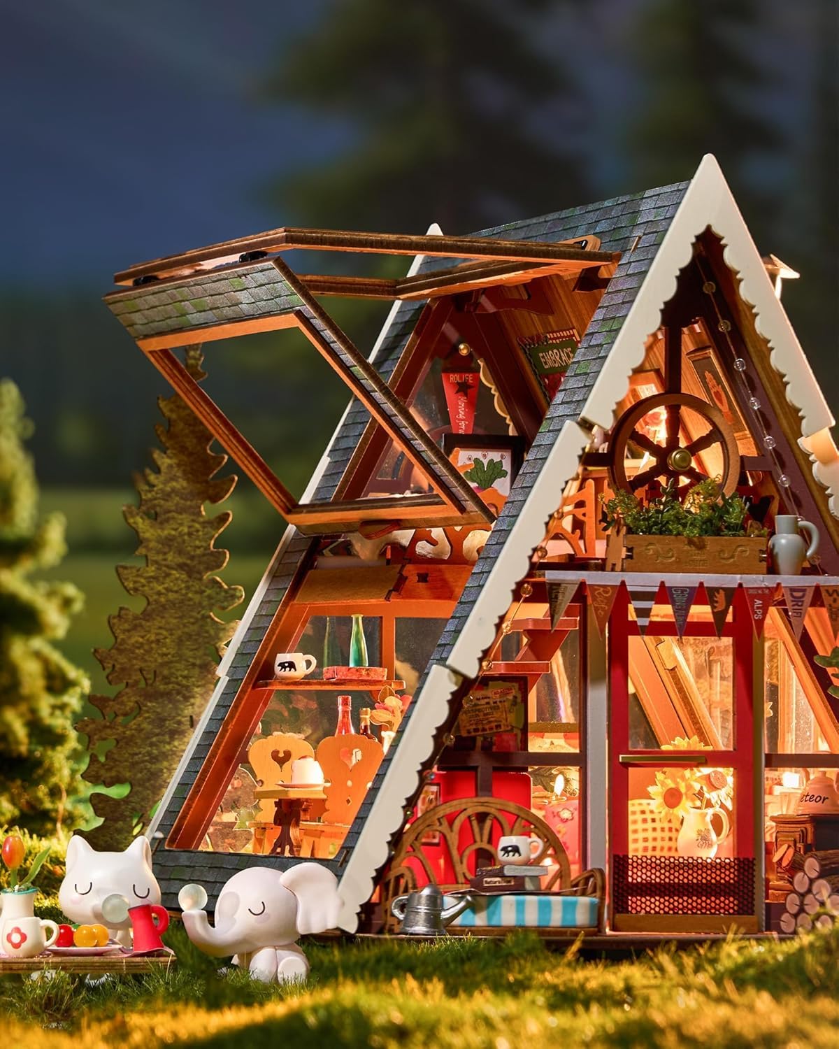 Rolife A-Frame Cabin DIY Miniature House DG181