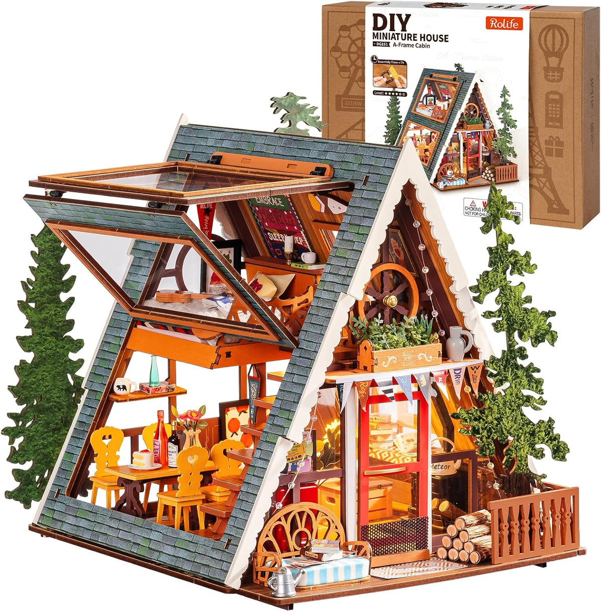 Rolife A-Frame Cabin DIY Miniature House DG181
