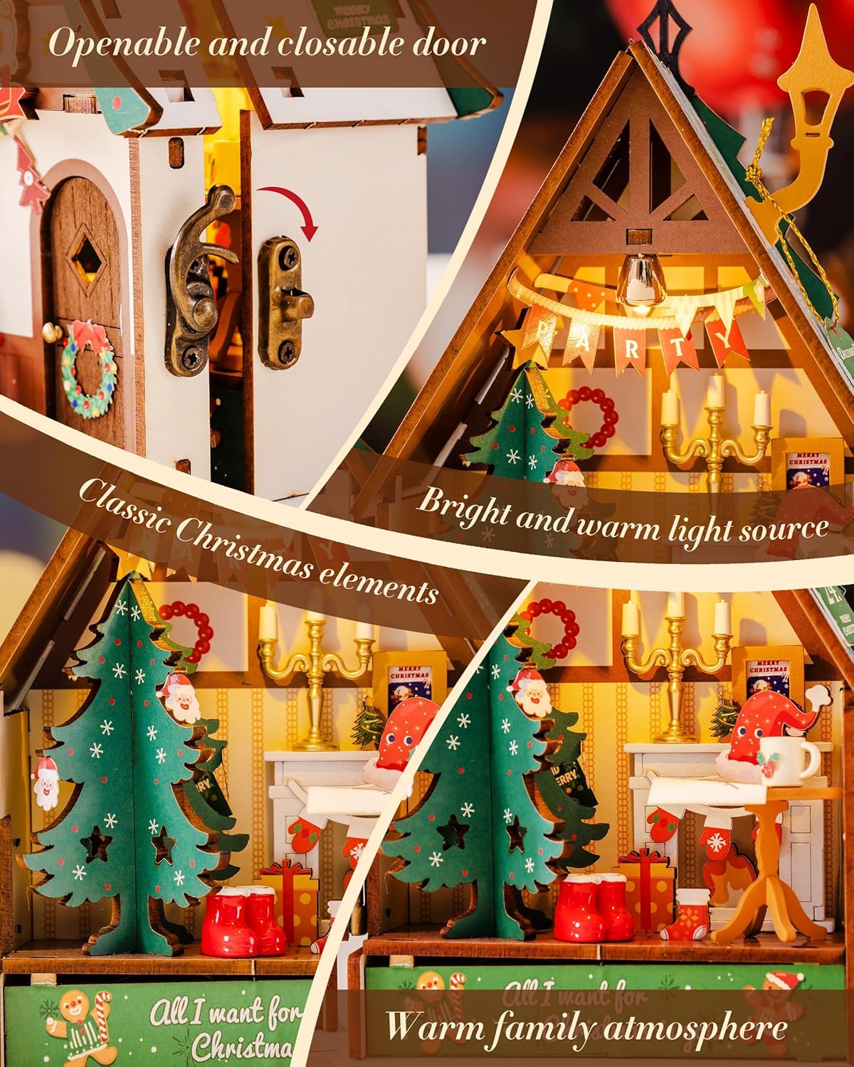 Rolife Twinkling Christmas House 3D Wooden Puzzle DS036