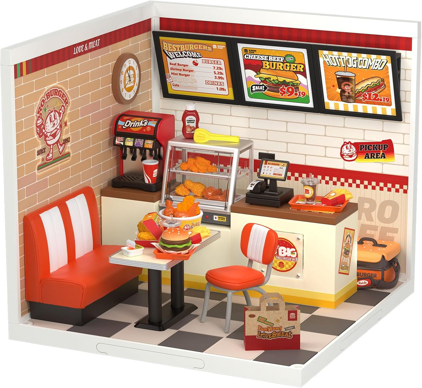 Rolife Yum Yum Burgers DIY Plastic Miniature House DW010