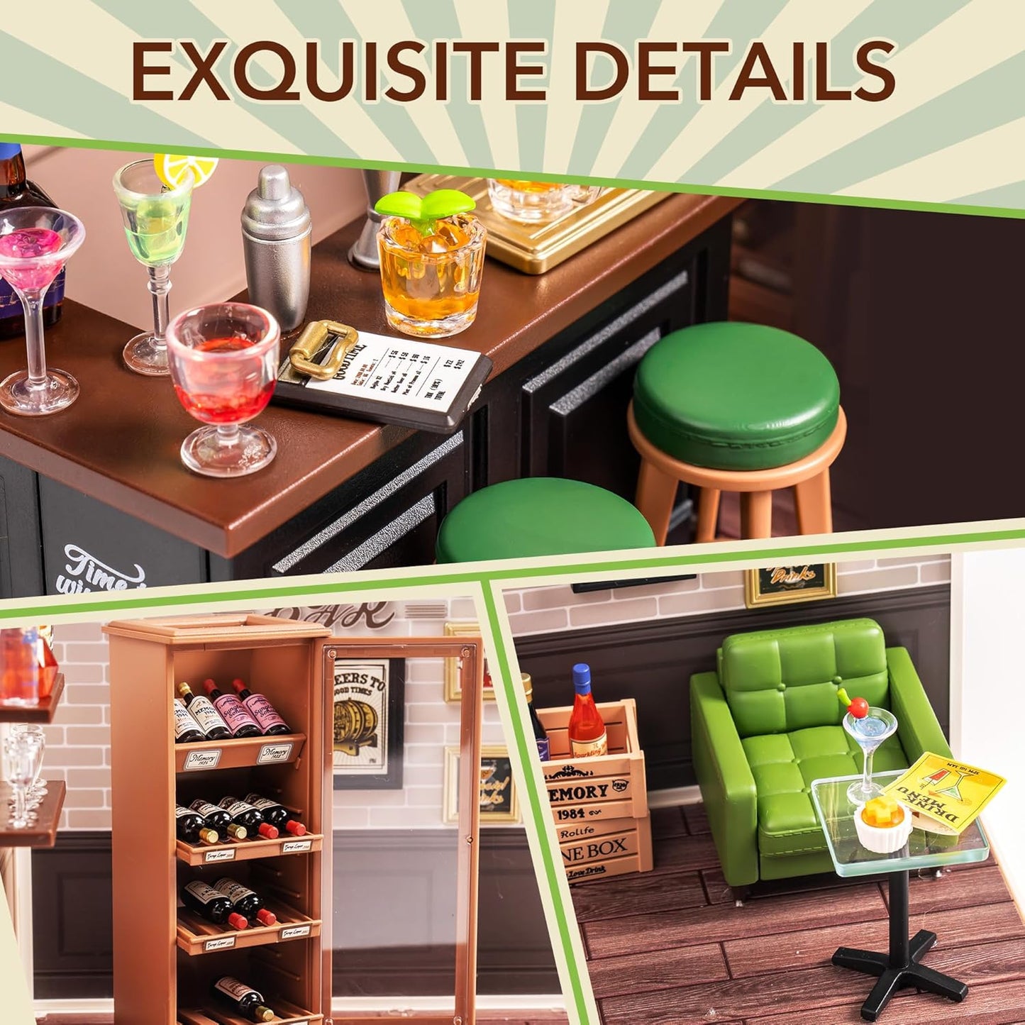 Rolife Leisurely Cheers Bar DIY Plastic Miniature House DW012