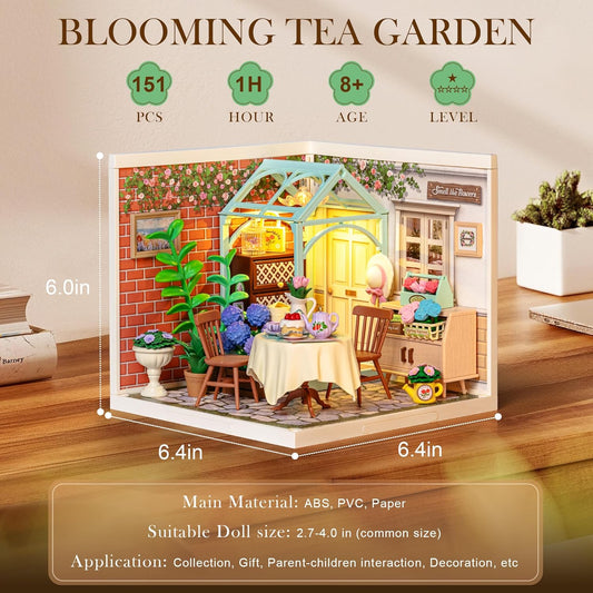 Rolife Blooming Tea Garden DIY Plastic Miniature House DW013B
