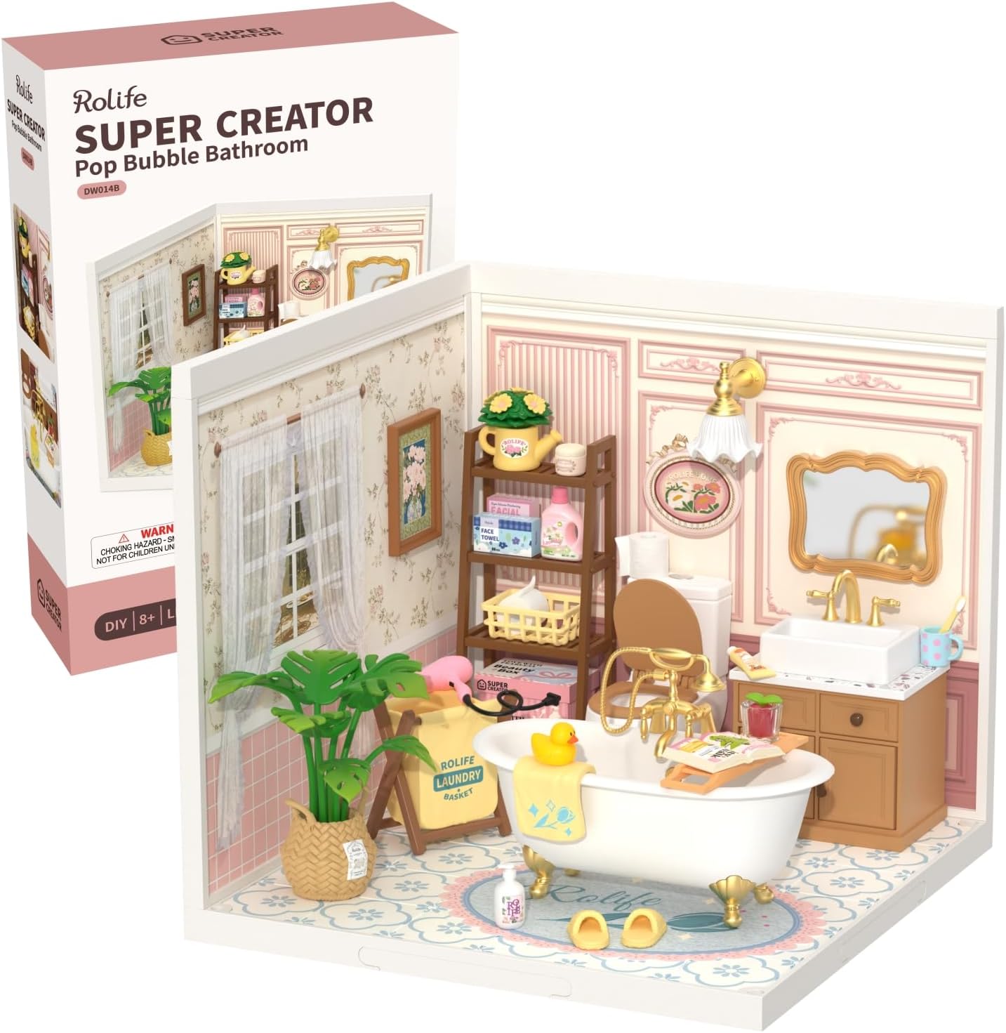 Rolife Pop Bubble Bathroom Plastic DIY Miniature House DW014B