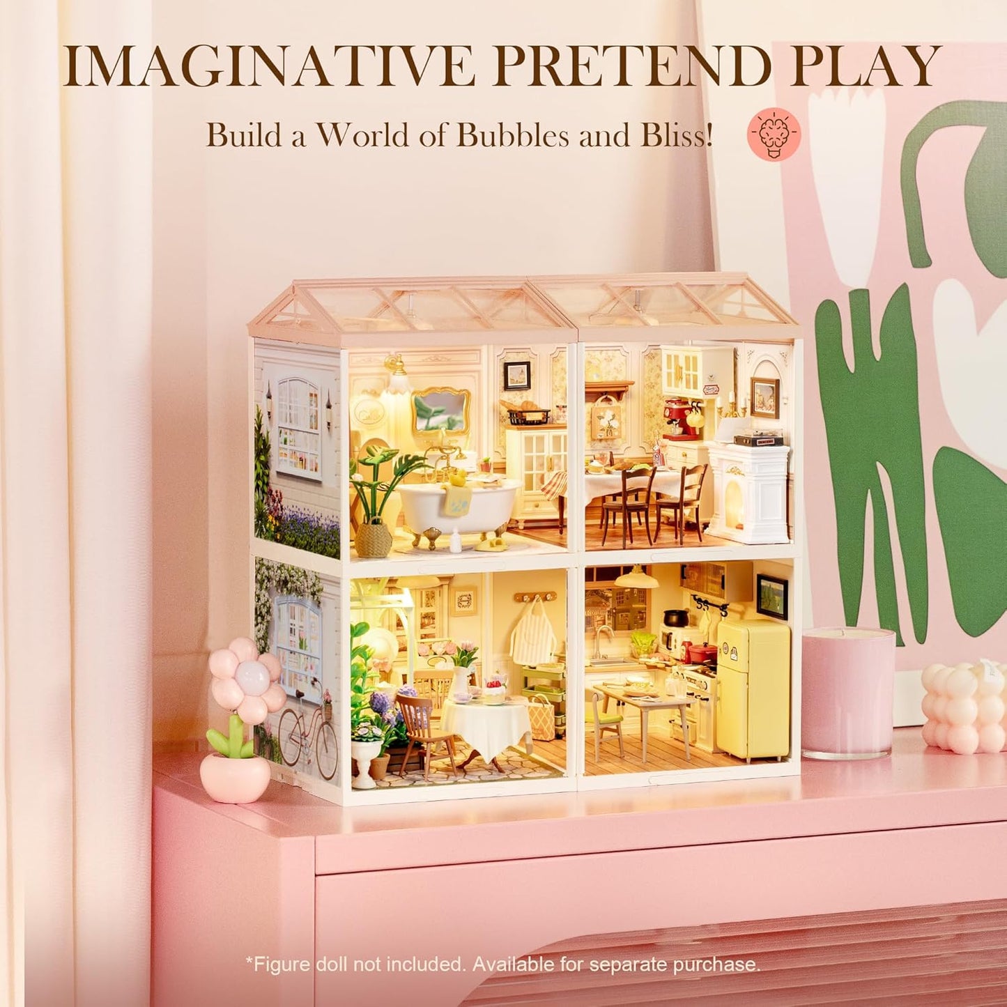 Rolife Pop Bubble Bathroom Plastic DIY Miniature House DW014B