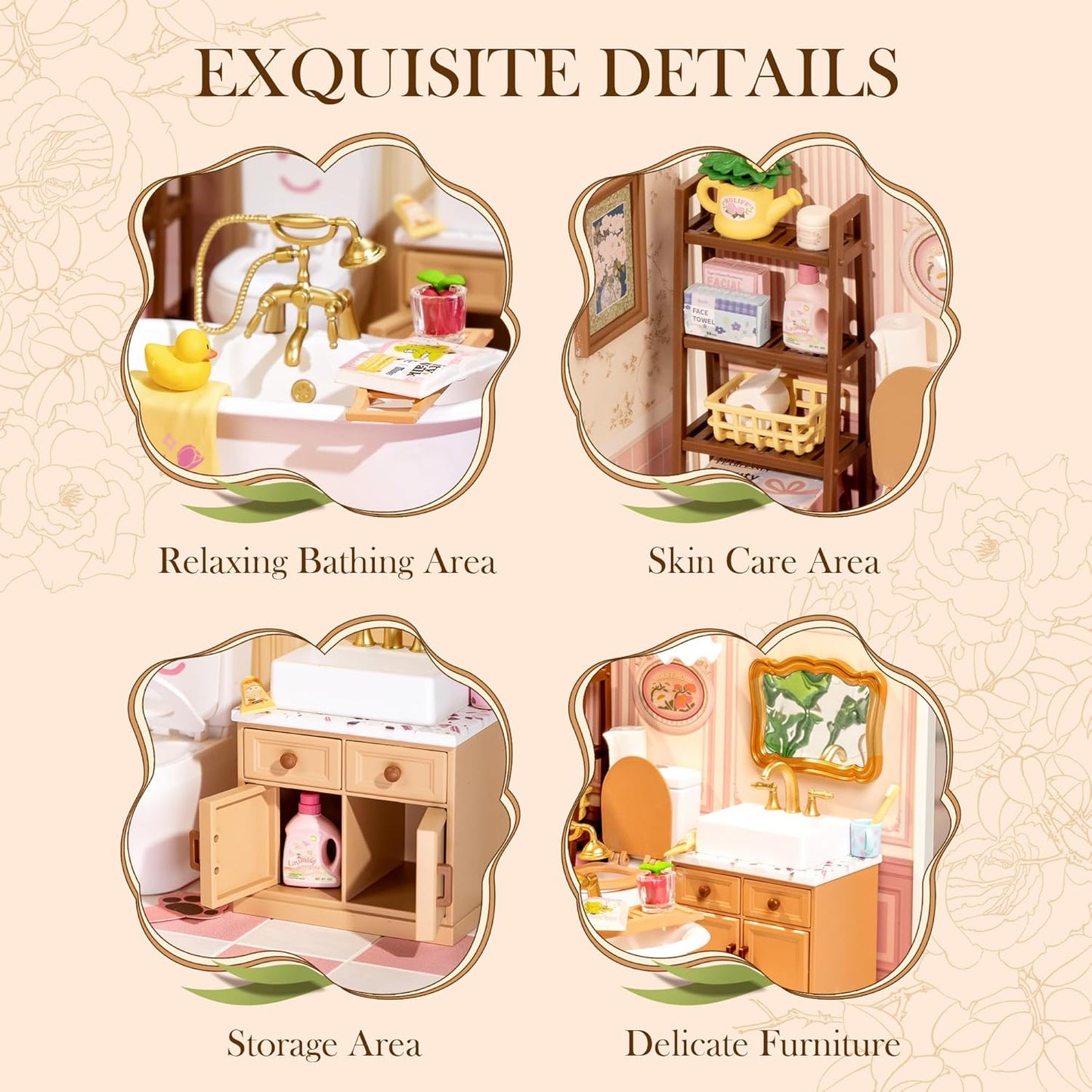 Rolife Pop Bubble Bathroom Plastic DIY Miniature House DW014B