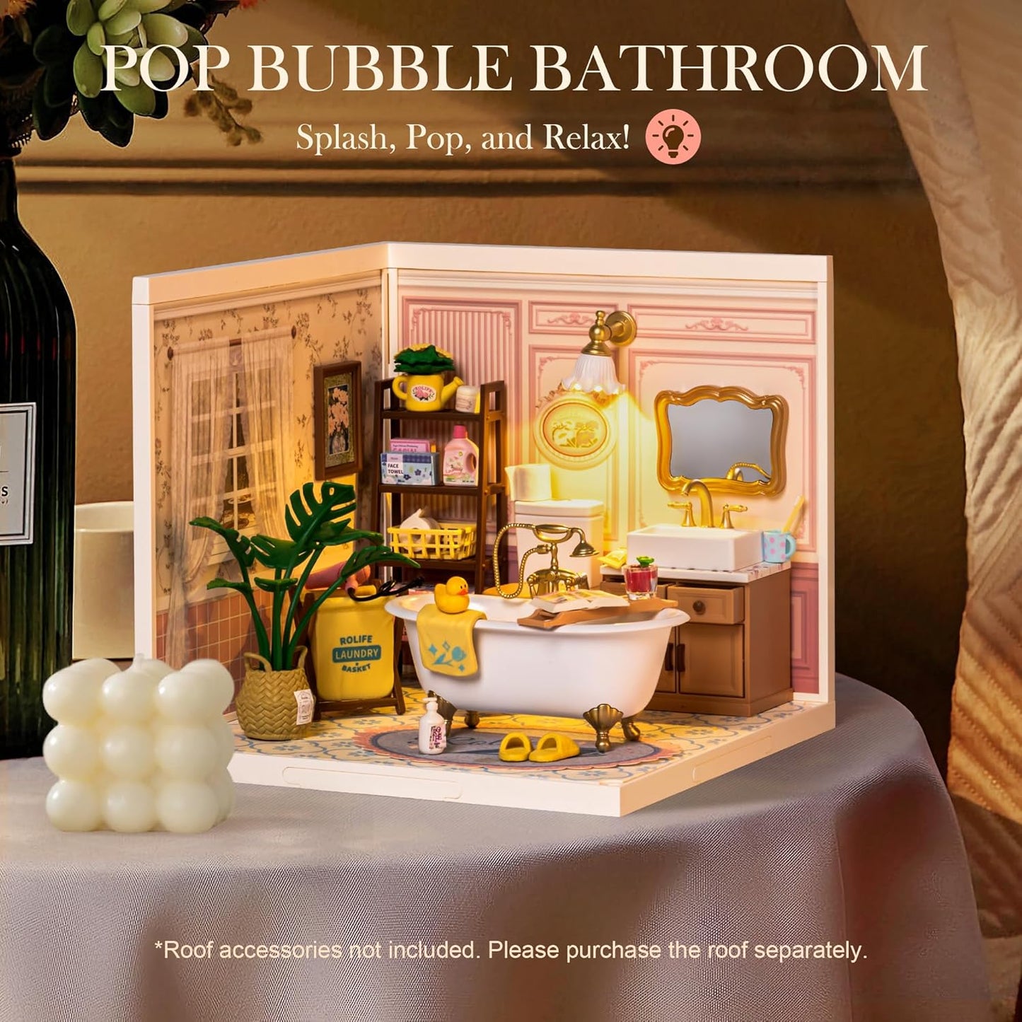 Rolife Pop Bubble Bathroom Plastic DIY Miniature House DW014B