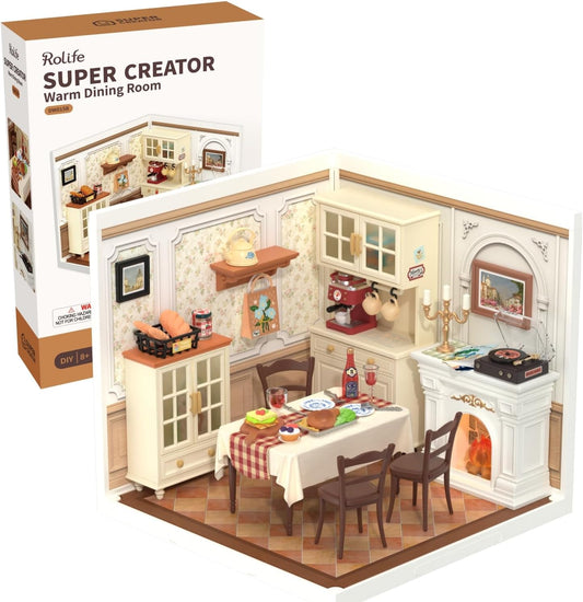 Rolife Warm Dining Room Plastic DIY Miniature House DW015B