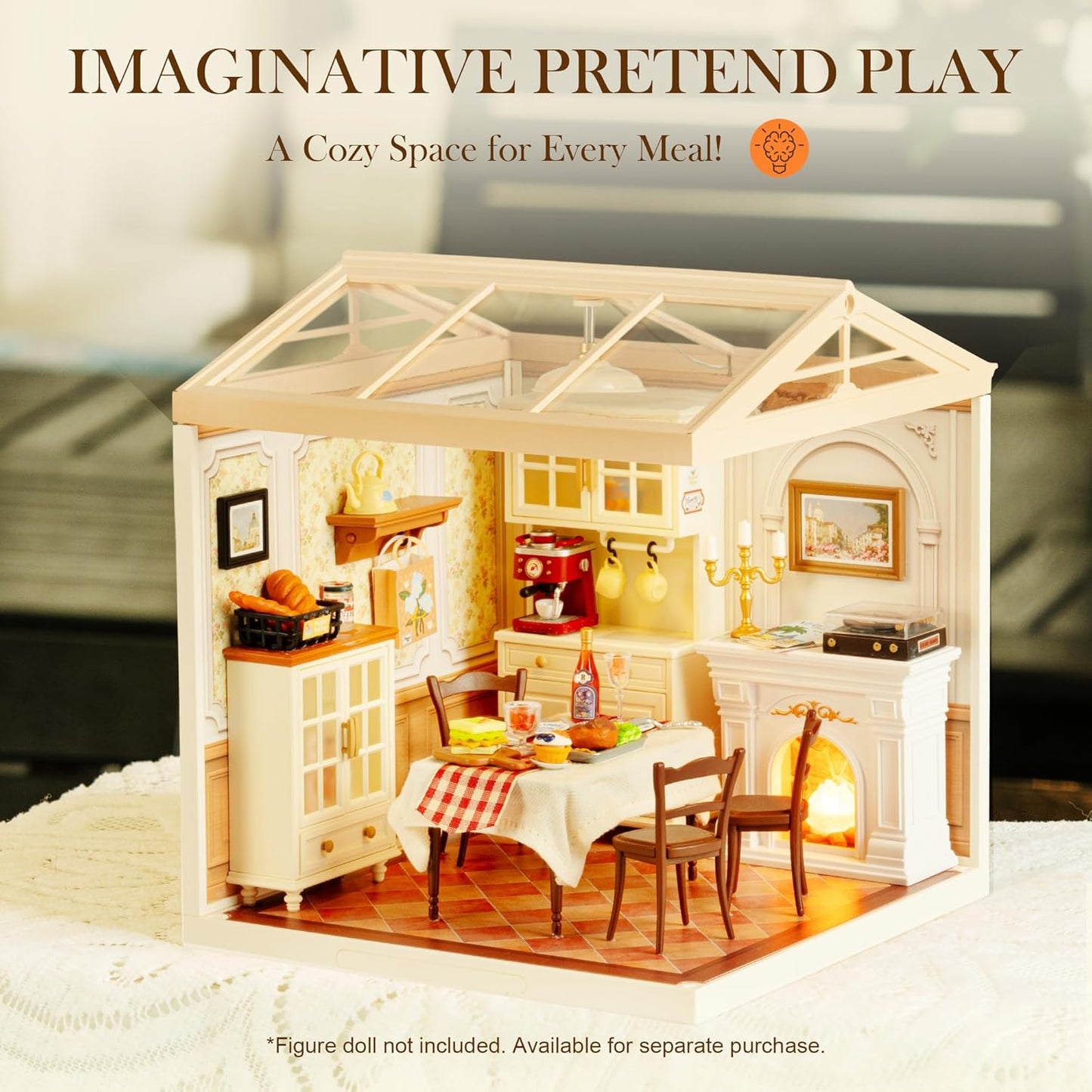 Rolife Warm Dining Room Plastic DIY Miniature House DW015B