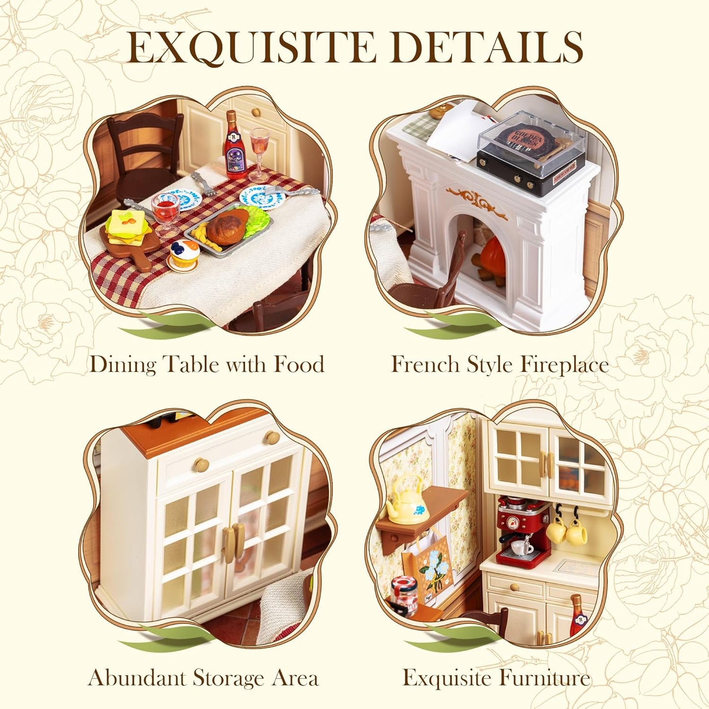 Rolife Warm Dining Room Plastic DIY Miniature House DW015B