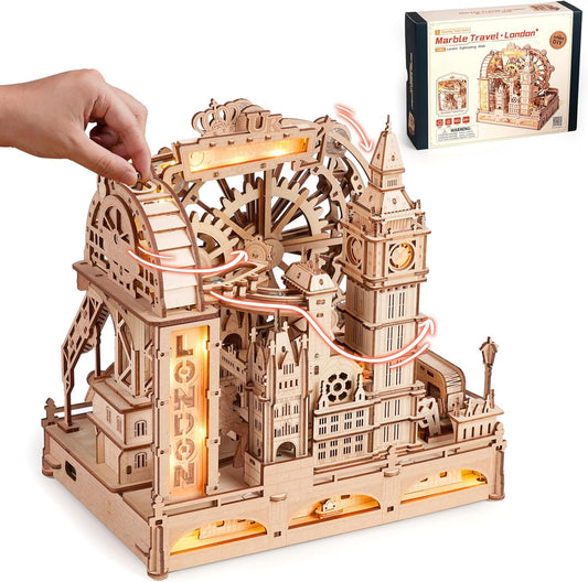 ROKR Marble Travel • London Marble Run 3D Wooden Puzzle EGB01