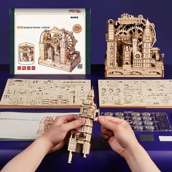 ROKR Marble Travel • London Marble Run 3D Wooden Puzzle EGB01