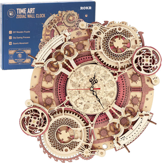 ROKR Zodiac Wall DIY Clock LC601 3D wooden puzzle