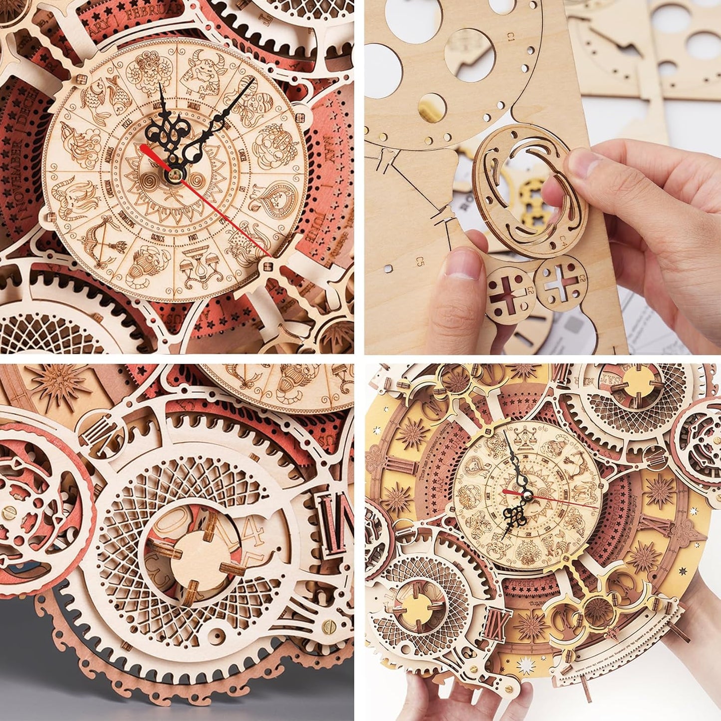 ROKR Zodiac Wall DIY Clock LC601 3D wooden puzzle