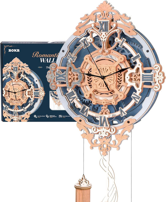 ROKR Romantic Note Wall Clock 3D Wooden Puzzle LC701