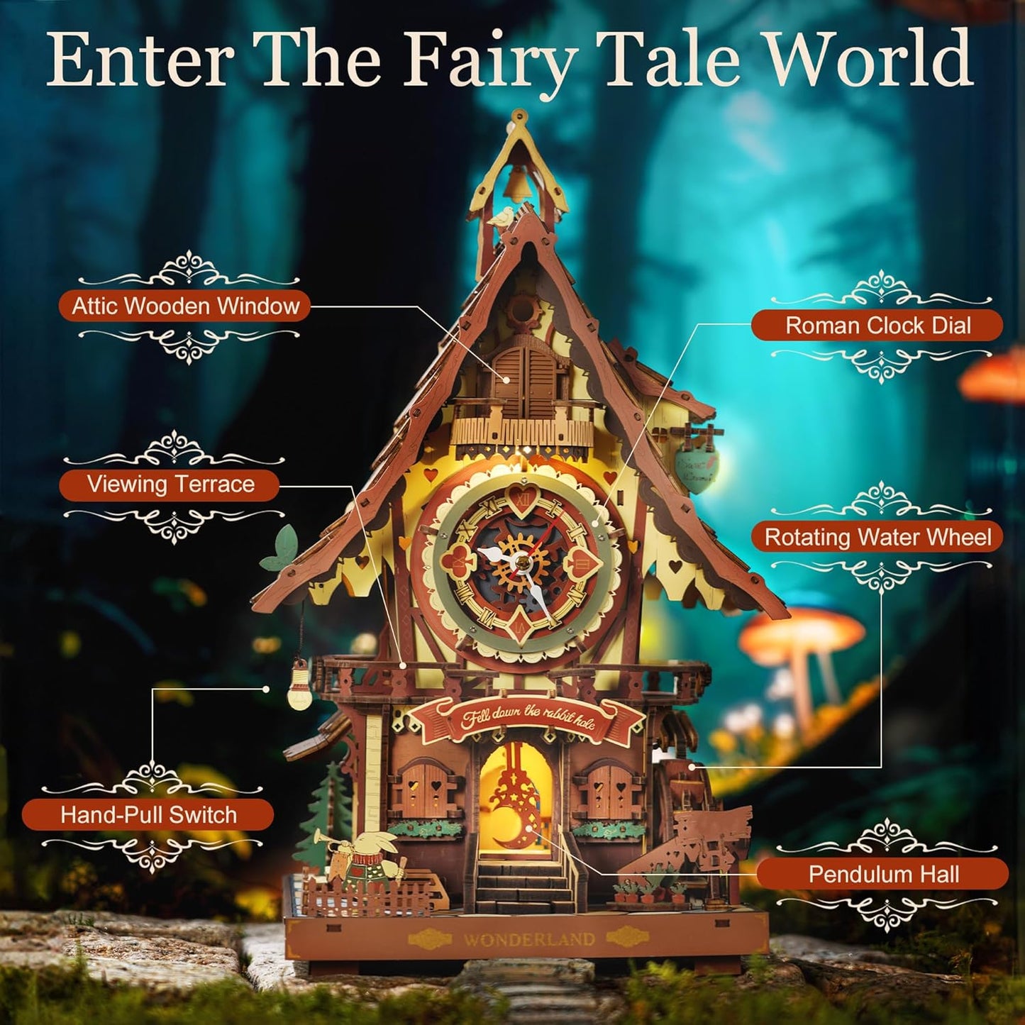 ROKR Cuckoo Clock Mechanical 3D Wooden Puzzle LC901C