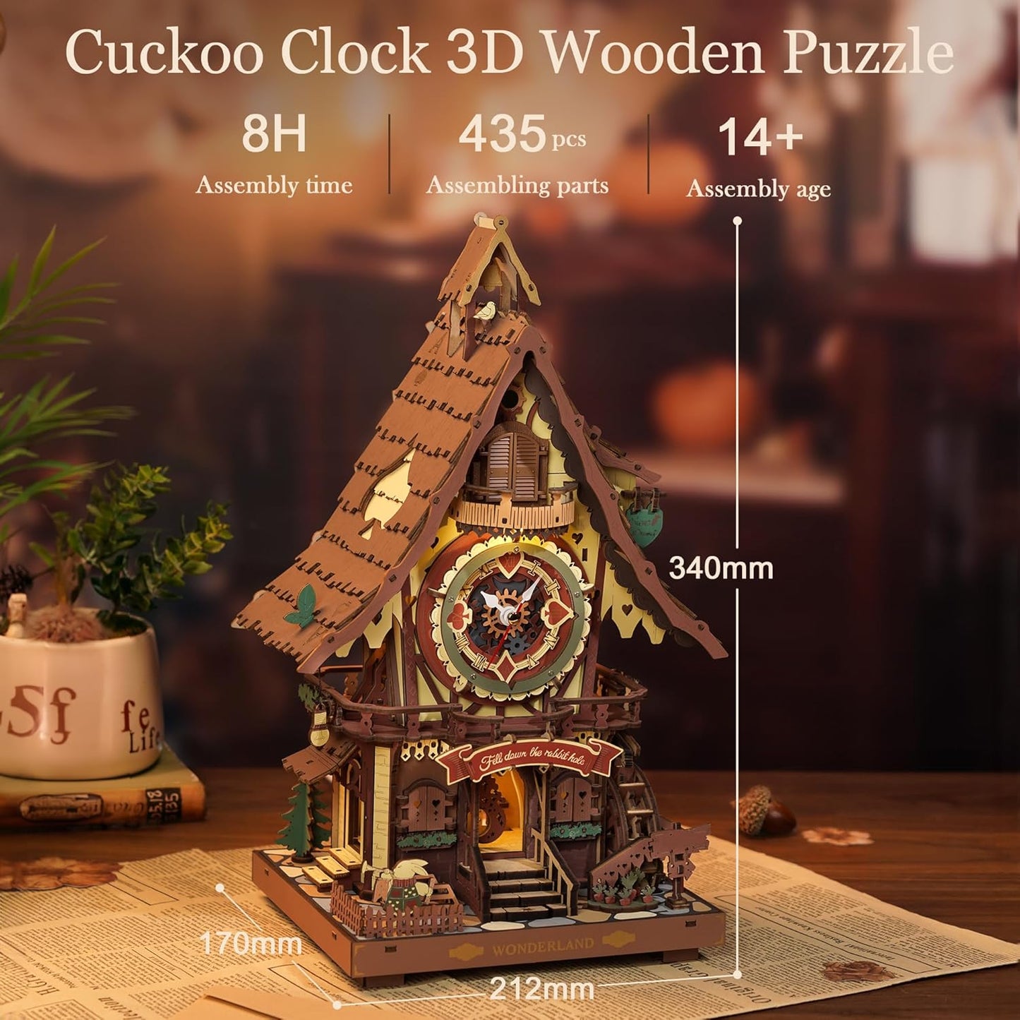 ROKR Cuckoo Clock Mechanical 3D Wooden Puzzle LC901C