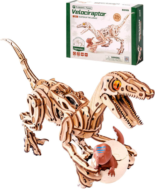 ROKR Velociraptor Mechanical 3D Wooden Puzzle LD01