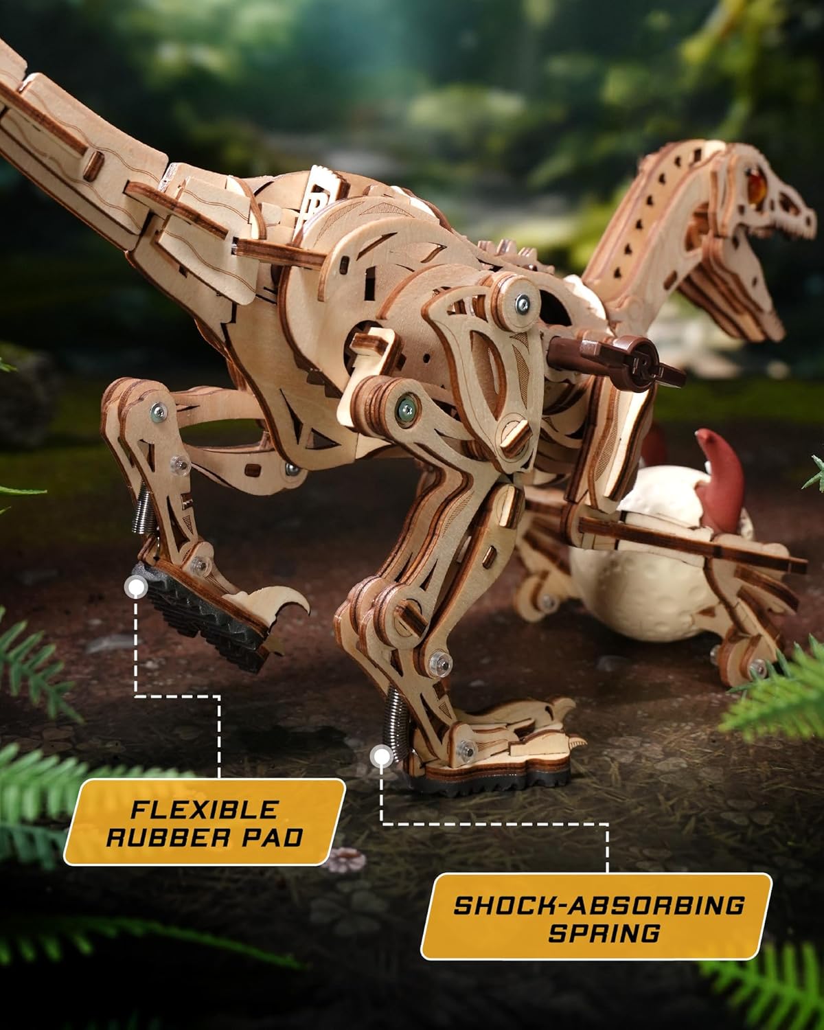 ROKR Velociraptor Mechanical 3D Wooden Puzzle LD01