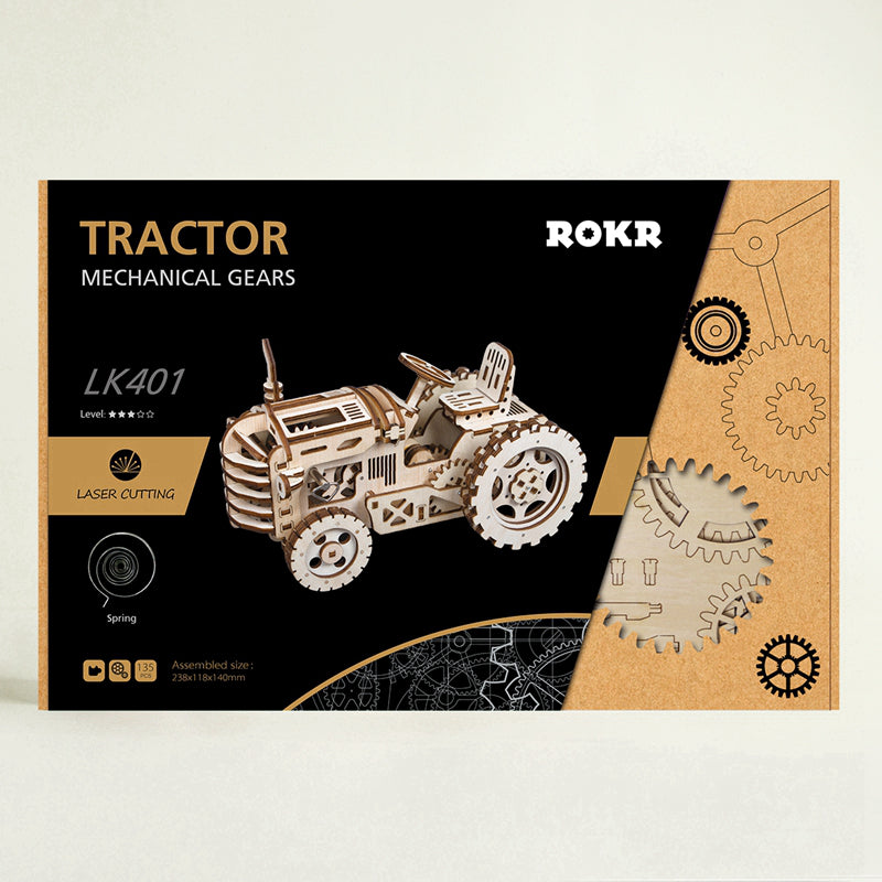 ROKR Tractor Mechanical Gears 3D Wooden Puzzle LK401