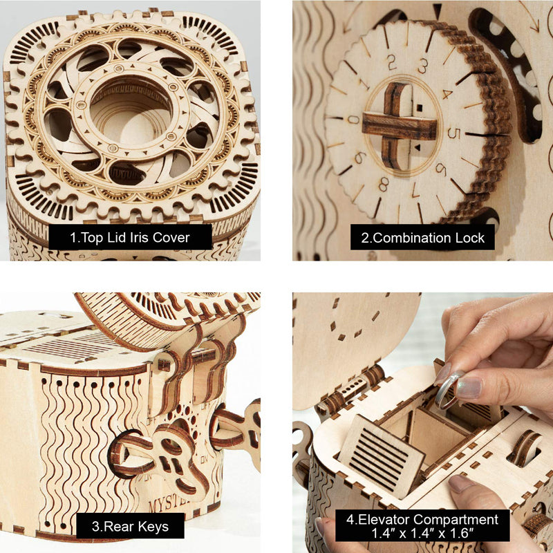 ROKR Treasure Box Mechanical Gears 3D Wooden Puzzle LK502