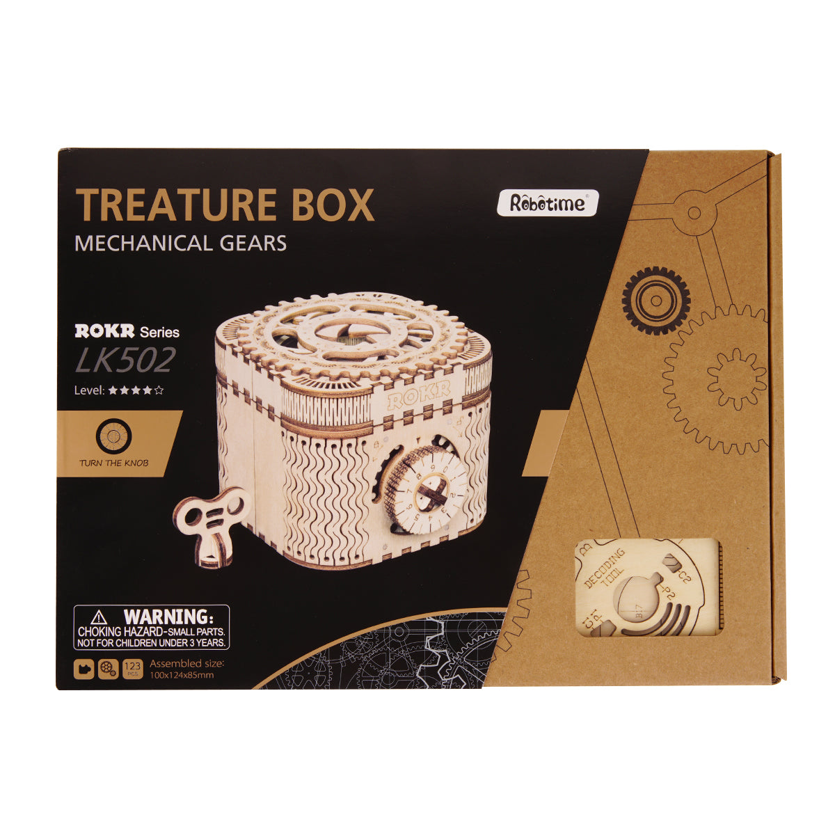 ROKR Treasure Box Mechanical Gears 3D Wooden Puzzle LK502