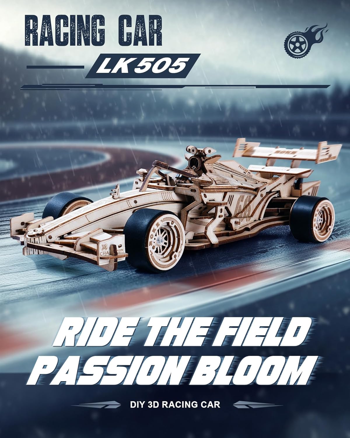ROKR Racing Car 3D Wooden Puzzle LK505