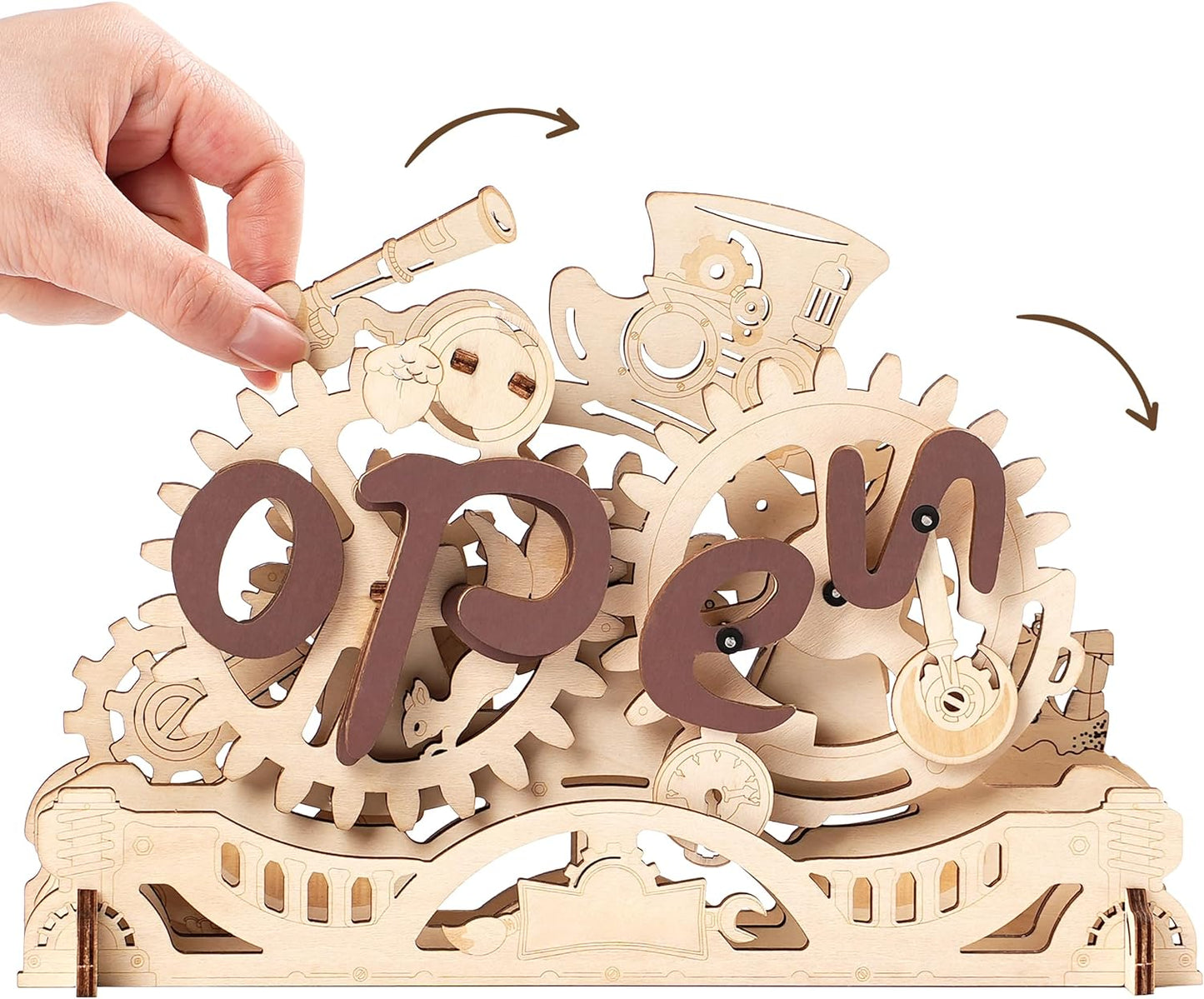 ROKR 3D Wooden Puzzle Decoration for Gear Driven Switches, Open Closed ...
