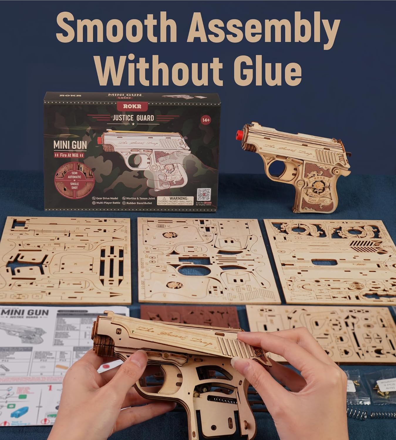 ROKR Mini Gun Toy 3D Wooden Puzzle LQ502