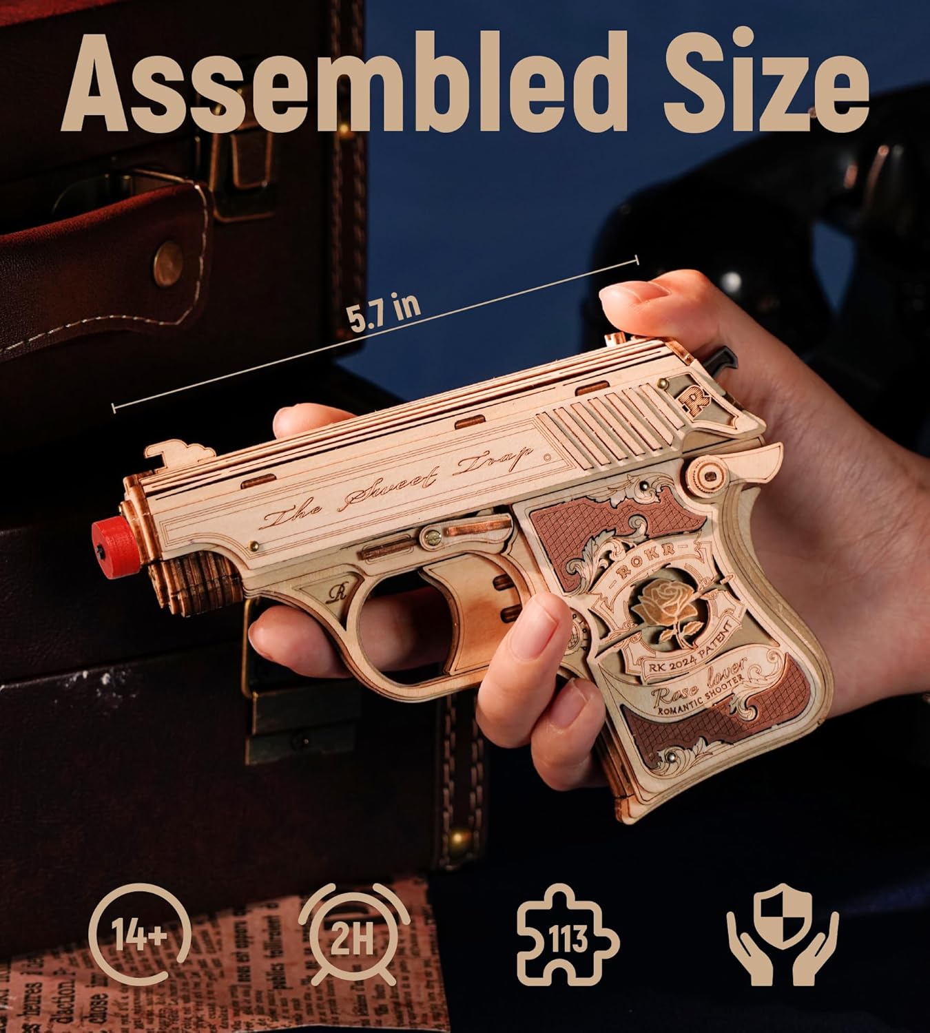 ROKR Mini Gun Toy 3D Wooden Puzzle LQ502