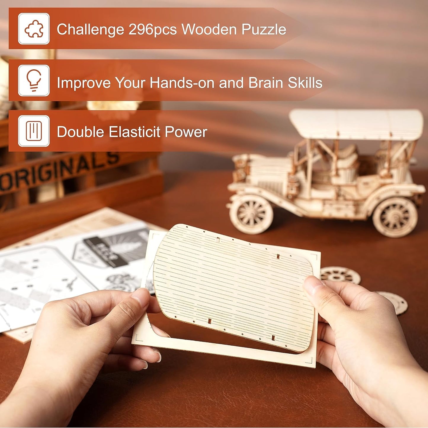 ROKR Vintage Car 3D Wooden Puzzle MC801