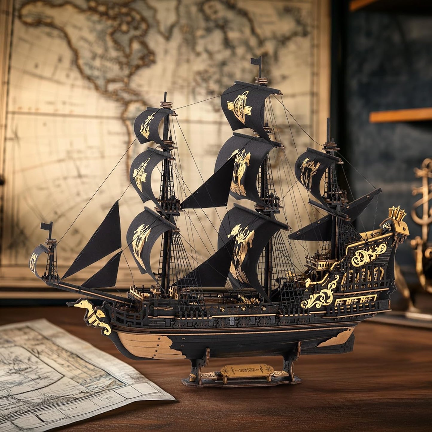ROKR The Seahorse Barque 3D Wooden Puzzle MCB02