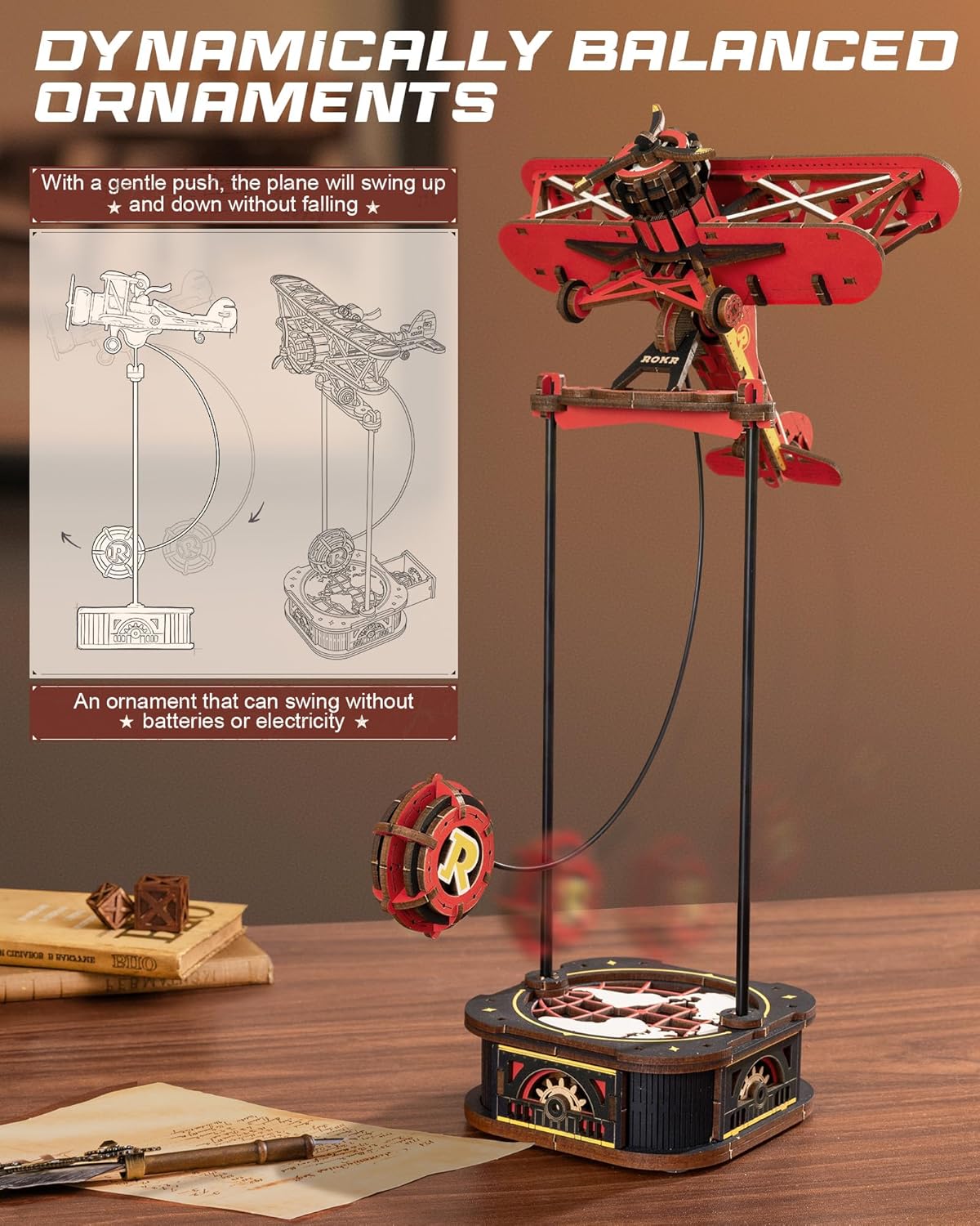ROKR Sky Captain Pendulum Balance Toy 3D Wooden Puzzle MCD01