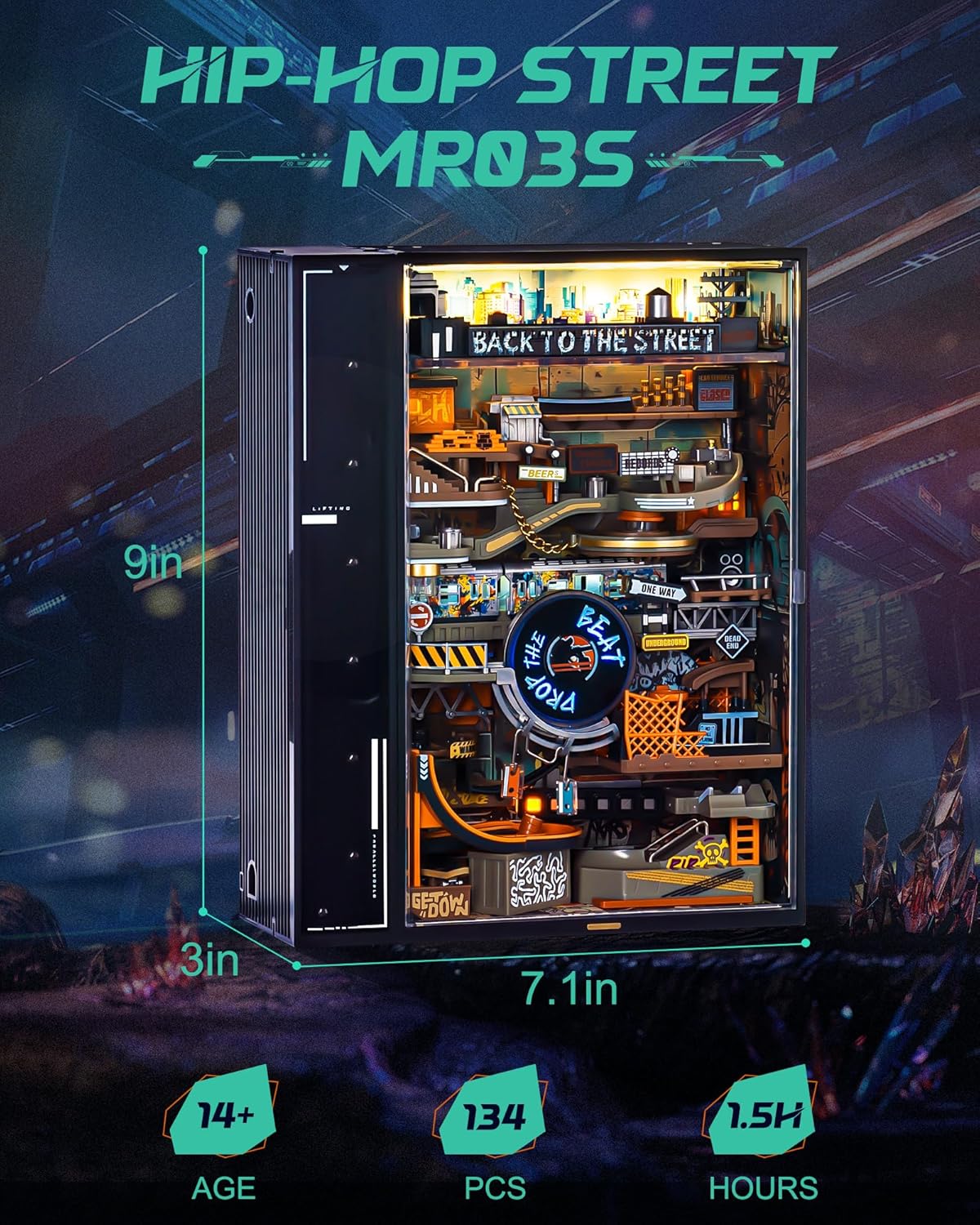 ROKR Hip-Hop Street Marble Run Mechanical 3D Puzzle MR03S