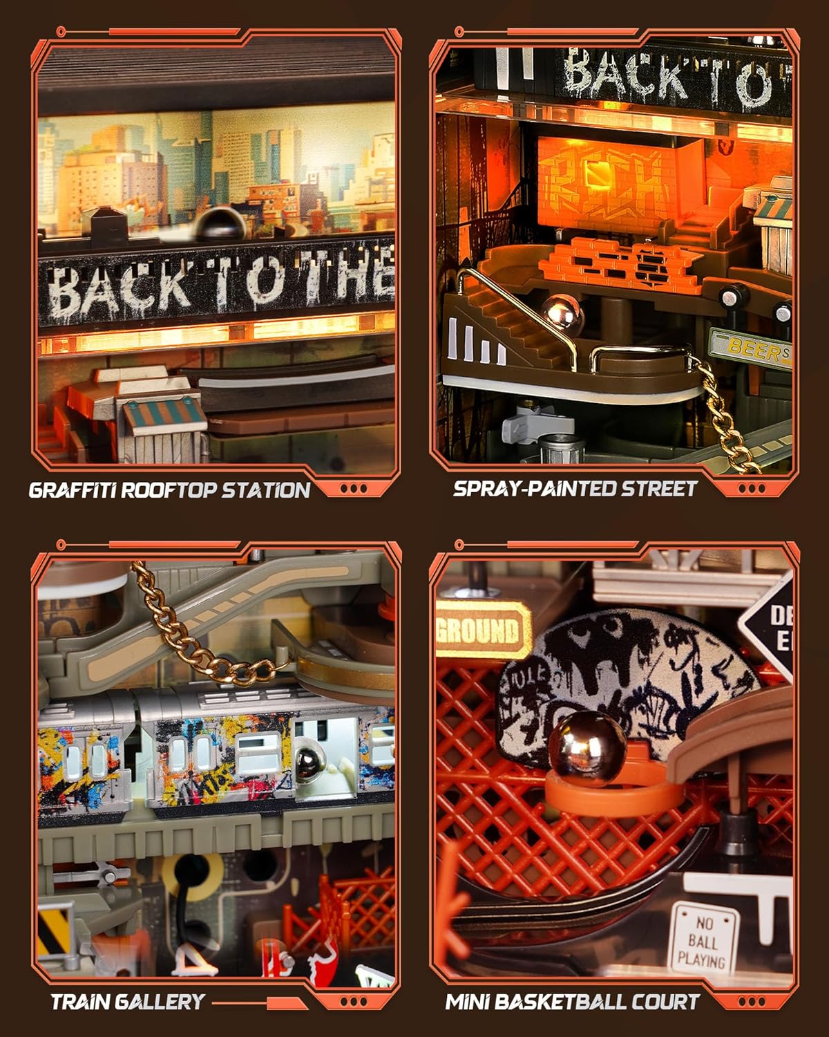 ROKR Hip-Hop Street Marble Run Mechanical 3D Puzzle MR03S