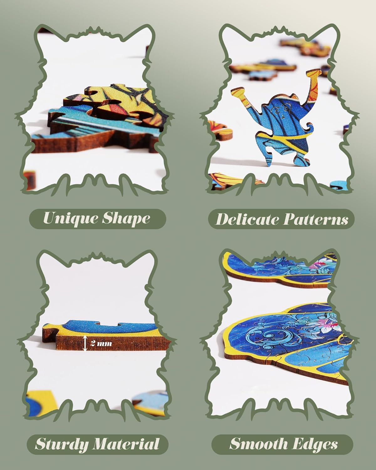 Rowood Morpho Helena Flower Wooden Jigsaw Puzzle TA003