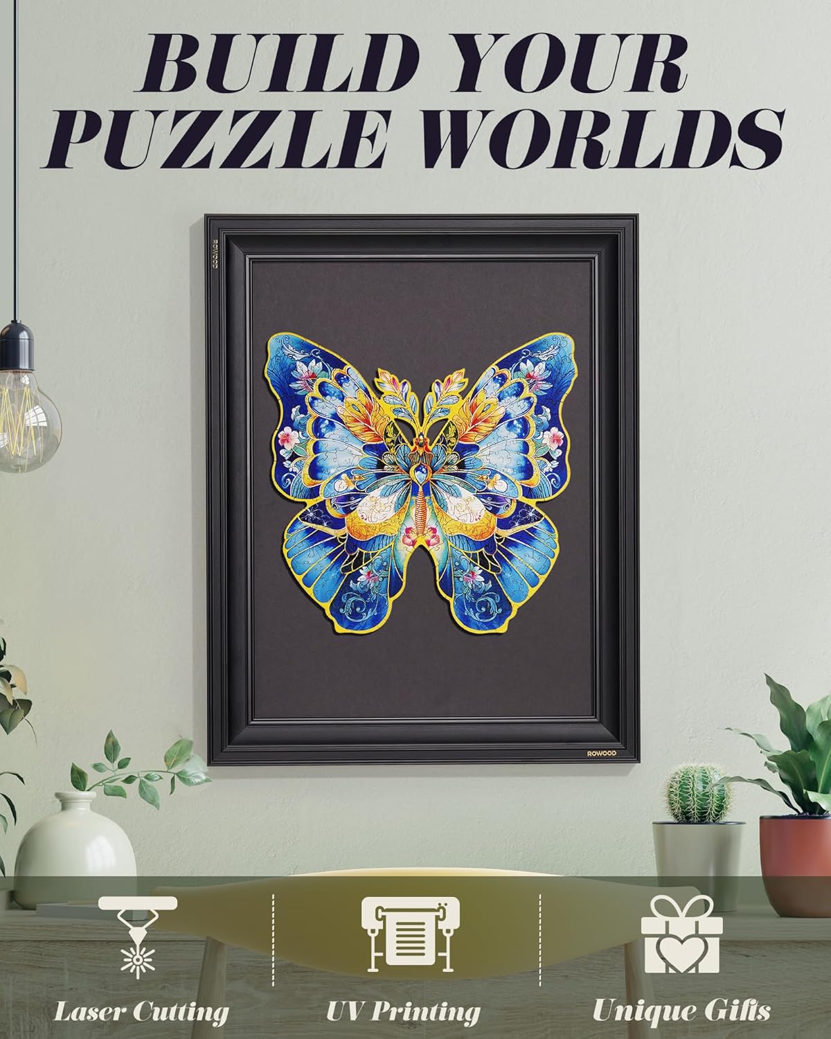 Rowood Morpho Helena Flower Wooden Jigsaw Puzzle TA003