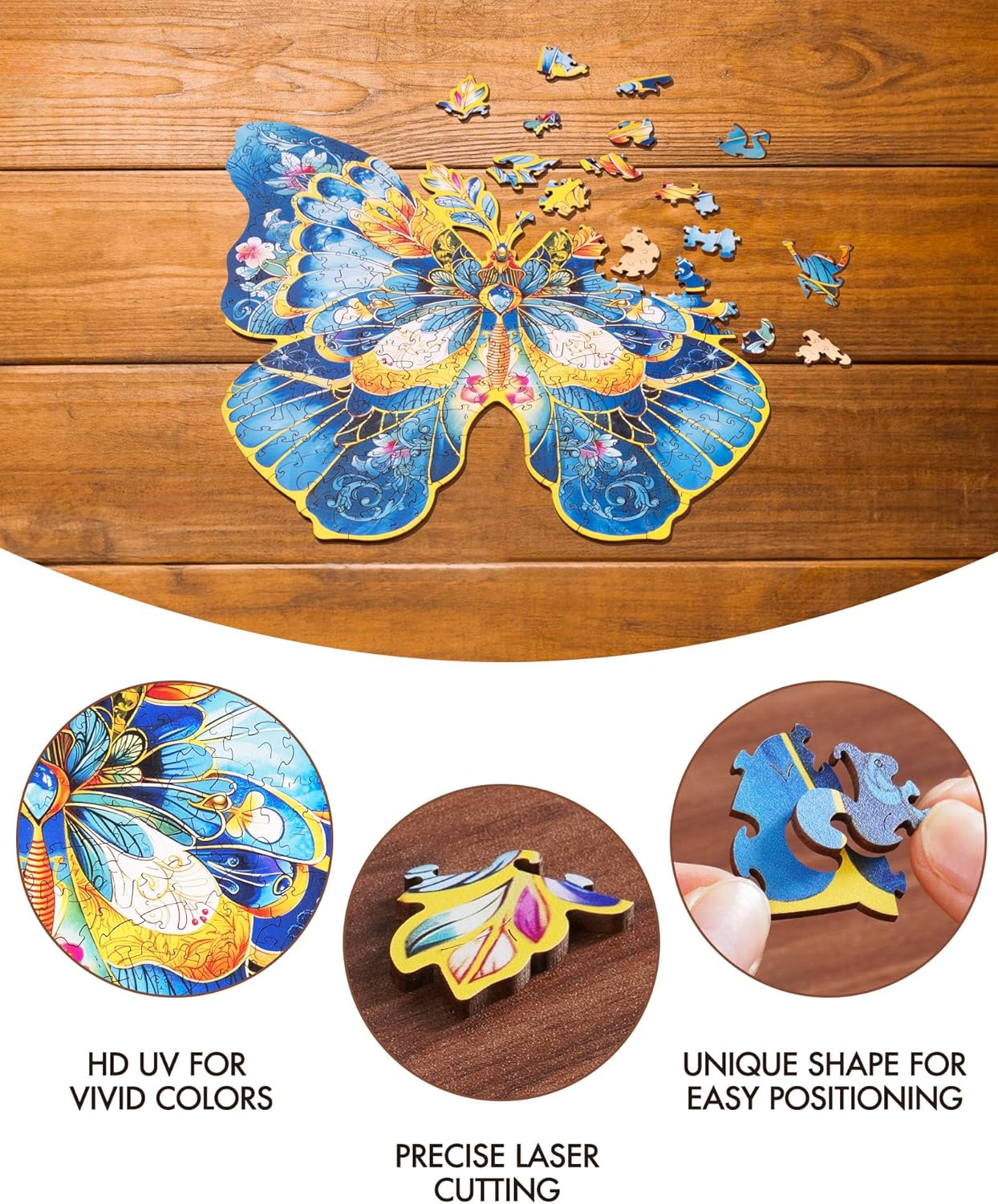 Rowood Morpho Helena Flower Wooden Jigsaw Puzzle TA003