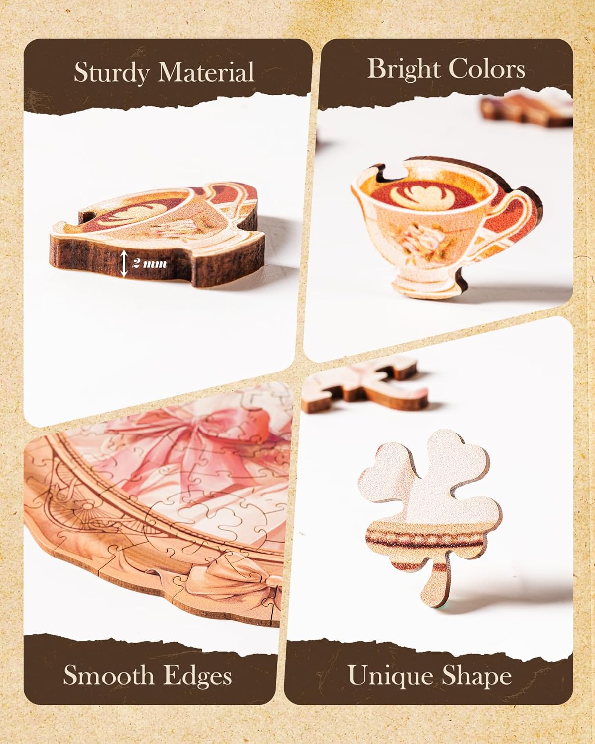 Rowood Springtime Kitty Portrait Wooden Jigsaw Puzzle TA005