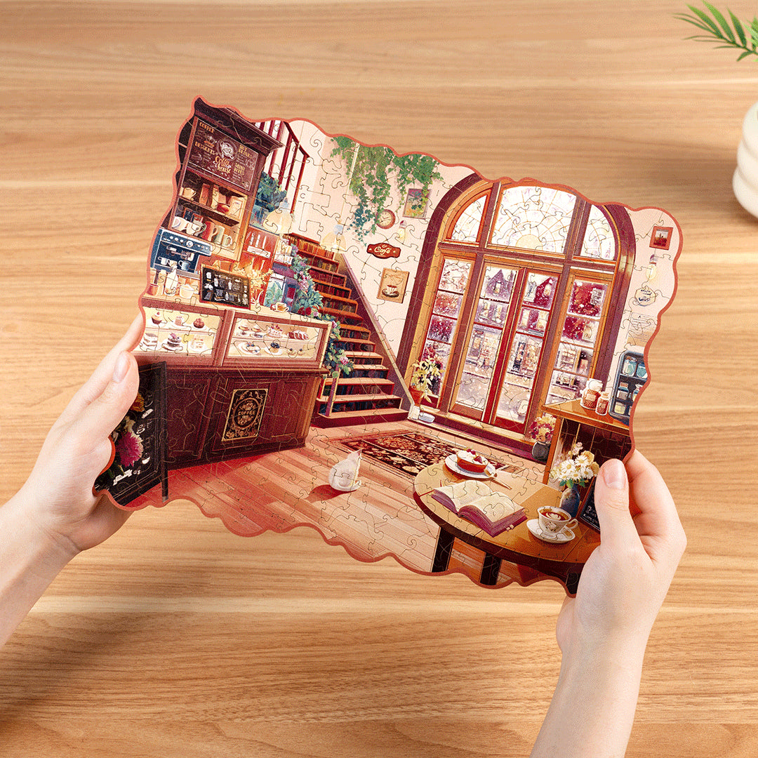 Rowood Cozy Winter Café Wooden Jigsaw Puzzle TA006