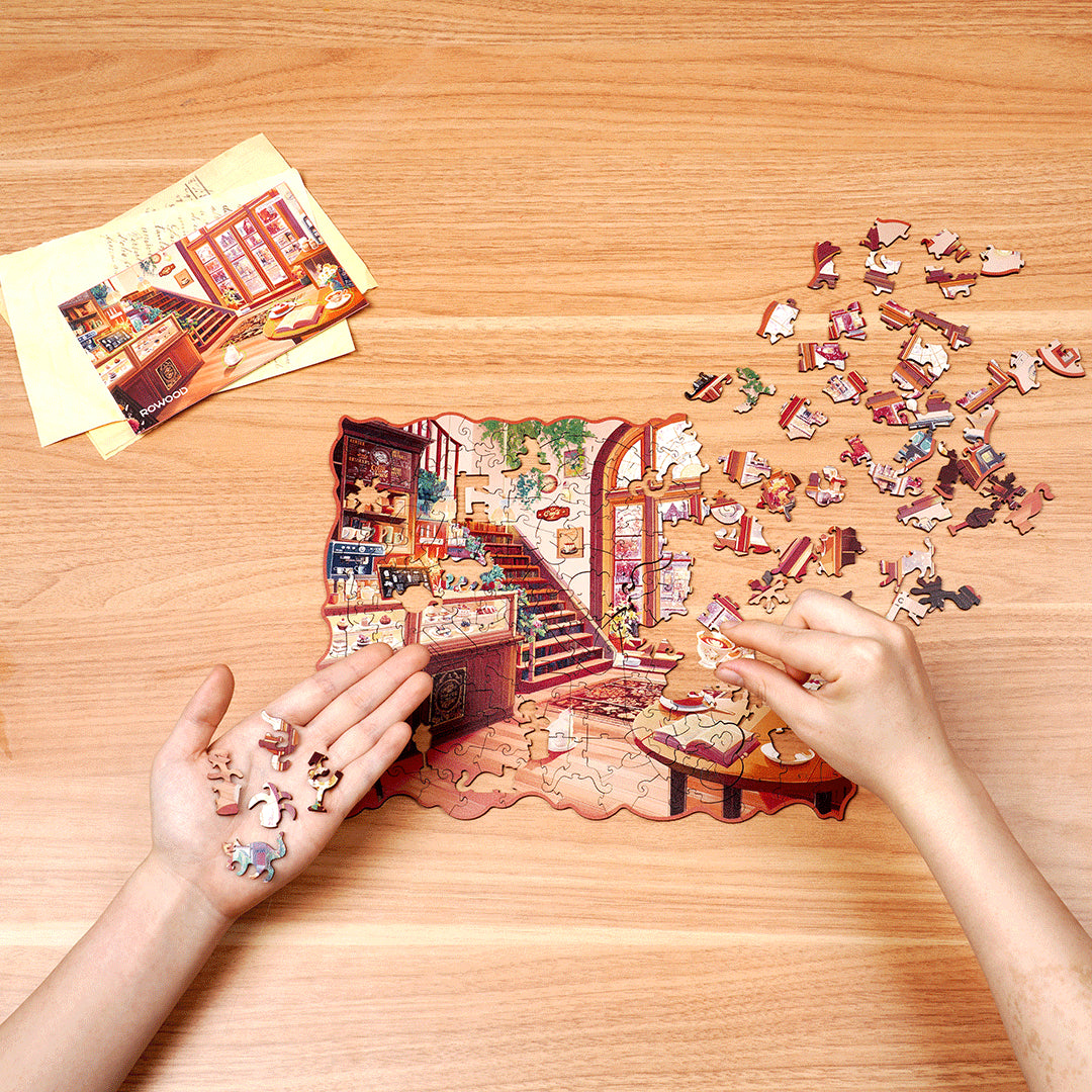 Rowood Cozy Winter Café Wooden Jigsaw Puzzle TA006