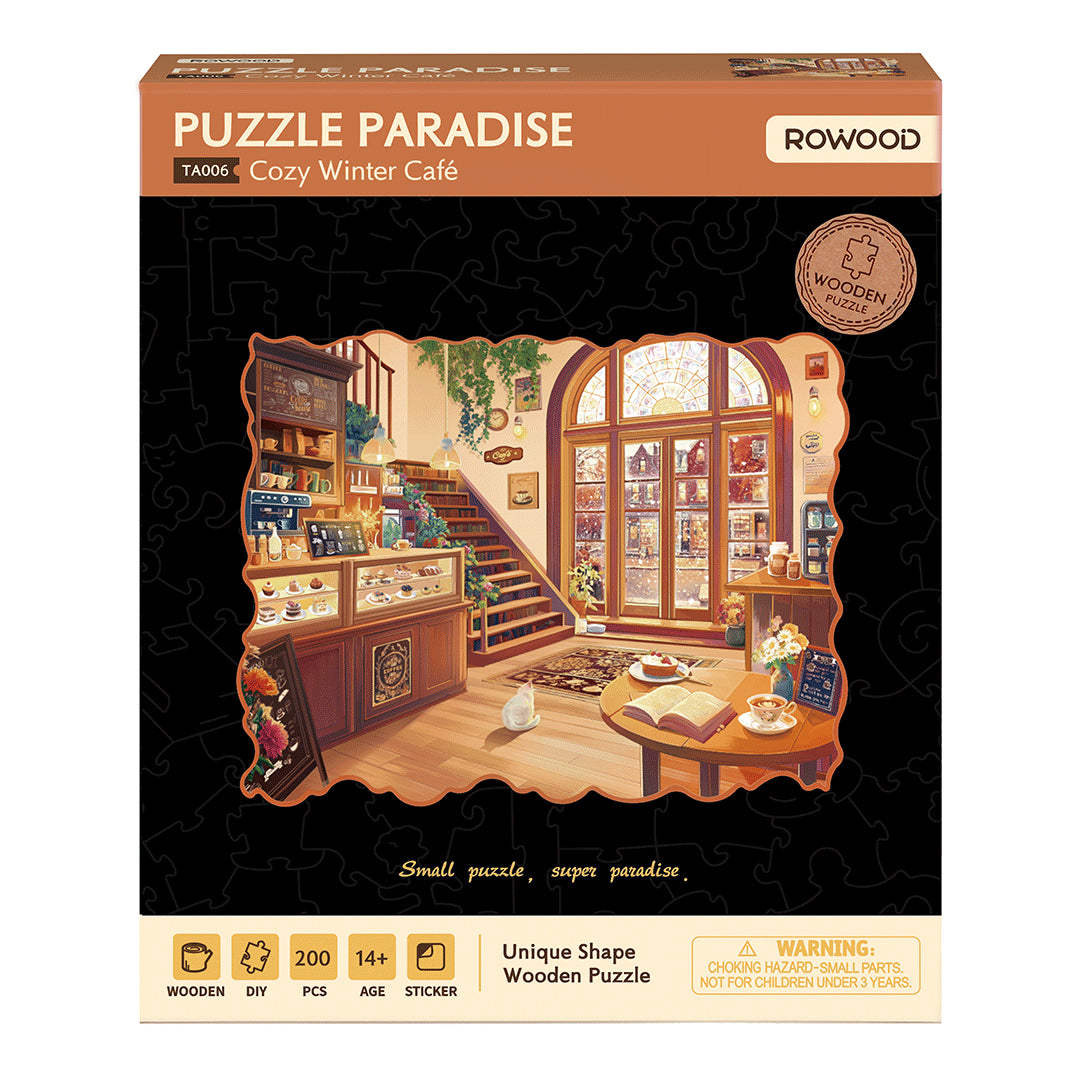Rowood Cozy Winter Café Wooden Jigsaw Puzzle TA006