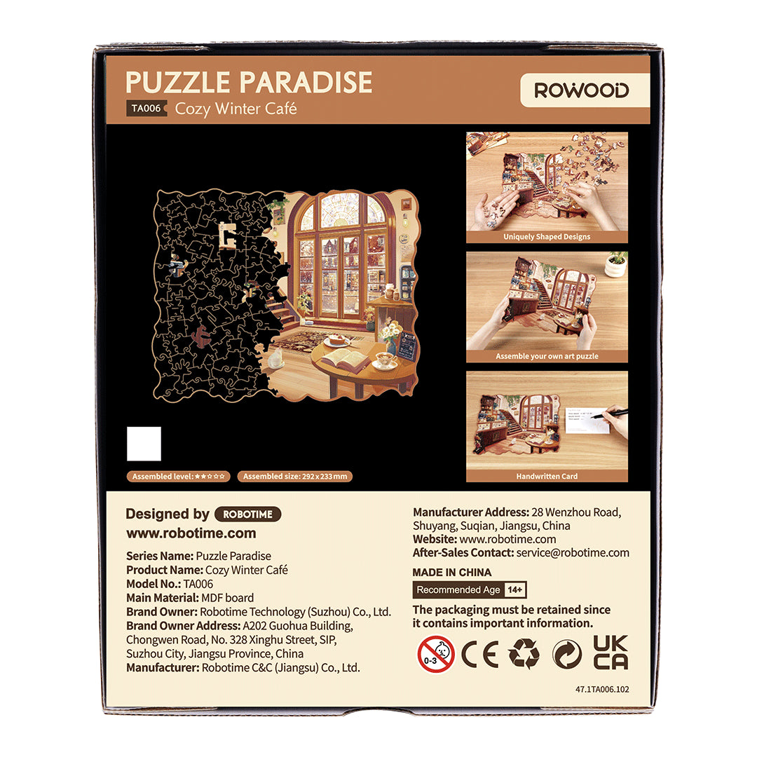 Rowood Cozy Winter Café Wooden Jigsaw Puzzle TA006