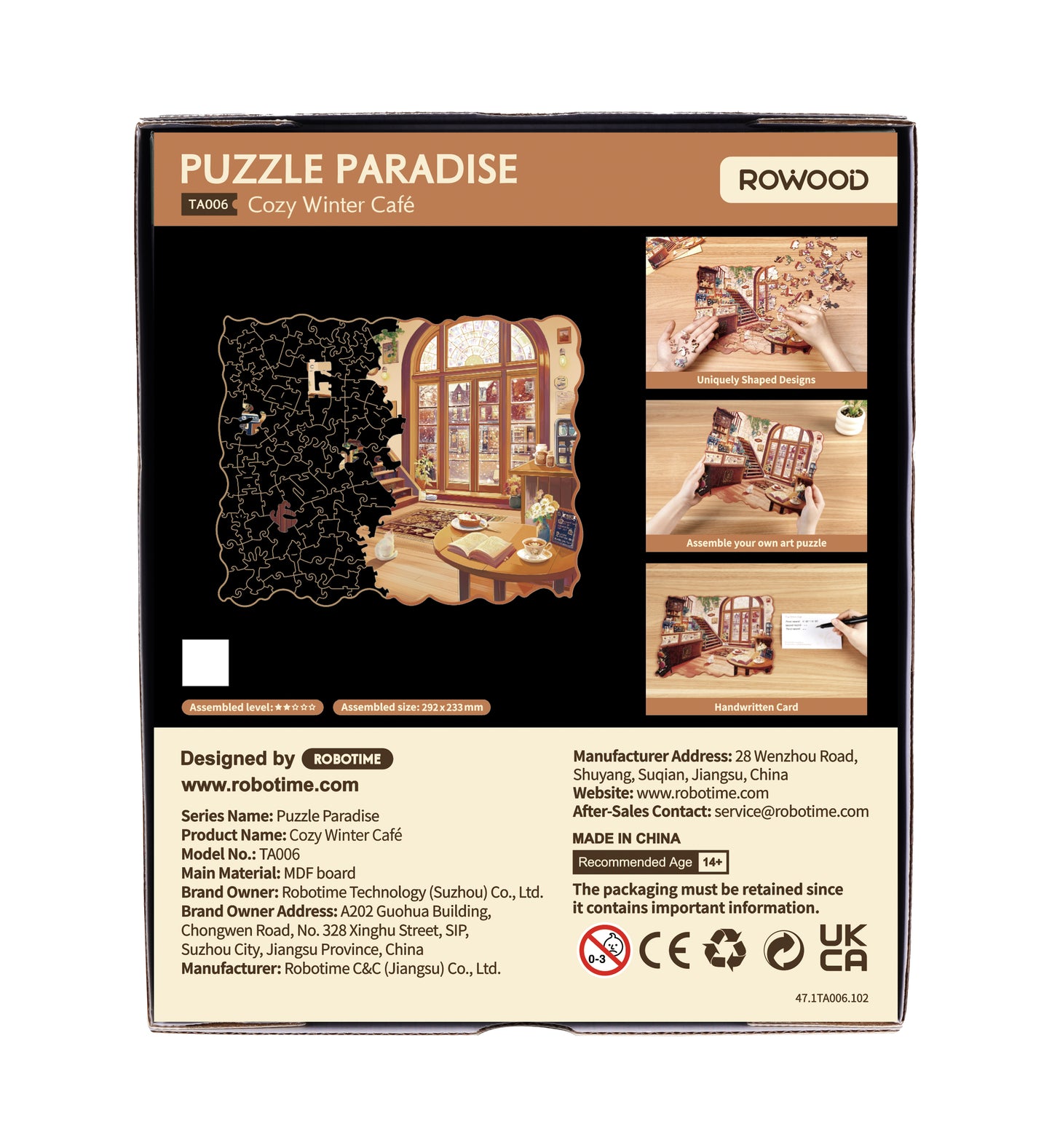 Rowood Cozy Winter Café Wooden Jigsaw Puzzle TA006