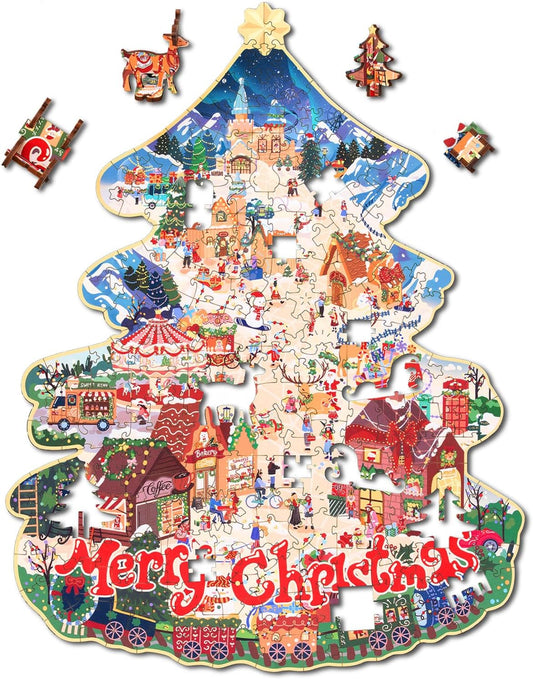 Rowood Christmas Town Wooden Jigsaw Puzzle TA007